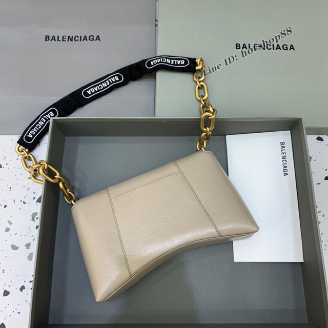 Balenciaga專櫃新品速遞Downtown鏈條單肩包 巴黎世家小號粉色經典Hourglass包 fyj1358